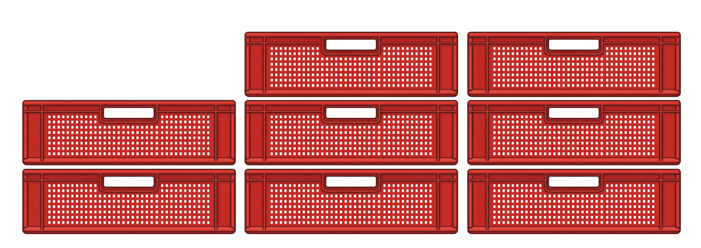 Boční pohled na přepravku 60x40 cm